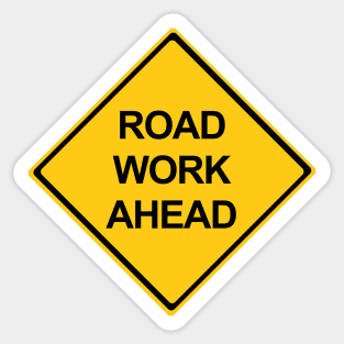 Road Work Ahead Warning Sign Sticker